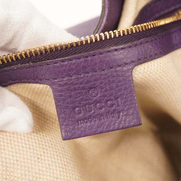 Gucci Soho Handbag 282309 Leather Purple Champagne Women's - Picture 5 of 16